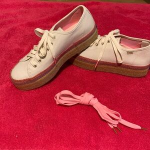 Keds Kate Spade White and Pink Sneakers - 8